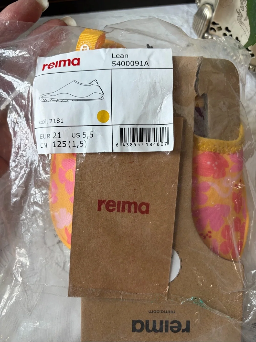 Reima Lean kids water shoes pink orange US 5